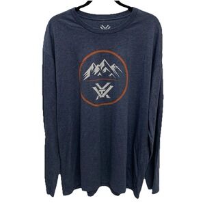 New VORTEX Three Peaks Logo Navy Blue Men's XXL 2XL Long Sleeve Tee T Shirt NWT